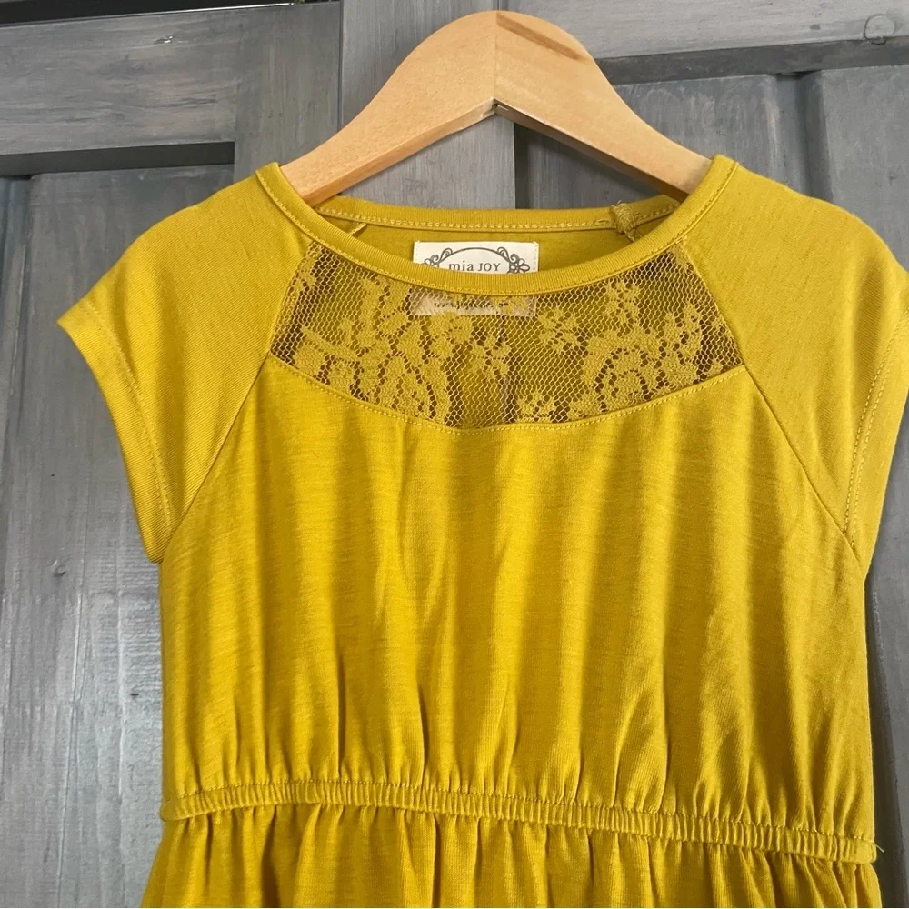 NWT Joyfolie Liza Dress Size 2 in Mustard Yellow Fall Autumn Lace‎